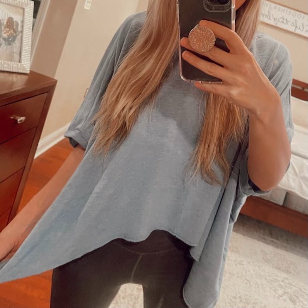 Oversized Crew Neck Solid Top